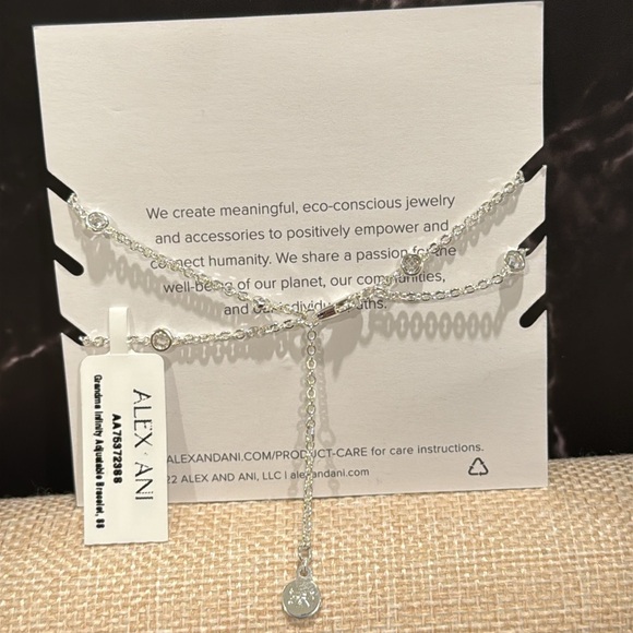 Alex and Ani 'Grandma' Infinity Silver Chain Adjustable Bracelet - Picture 4 of 4